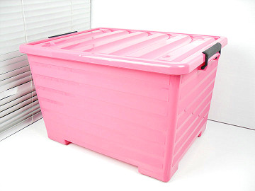 彩色塑料收纳箱存储箱百纳箱淘宝箱周转箱加固带滑轮2个16省包邮