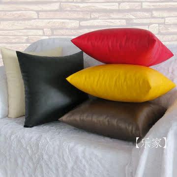 时尚简约 耐用PU皮 可定做 沙发抱枕 抱枕套 靠垫套 靠垫