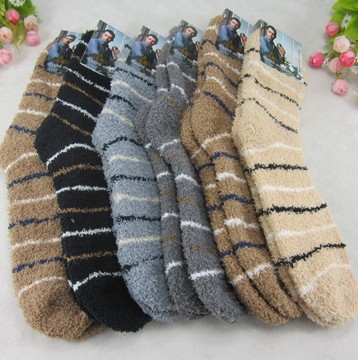 厂家直销男士地板袜 男士毛巾袜 冬季保暖加厚袜子 半边绒