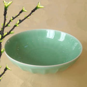 ㊣龙泉青瓷 微波炉碗8寸琉璃大汤碗 瓷器绿青粉高档餐具厂家直销