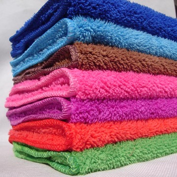 超细纤维珊瑚绒毛巾厂家批发双层加厚保洁抹布吸水干发巾浴巾包邮