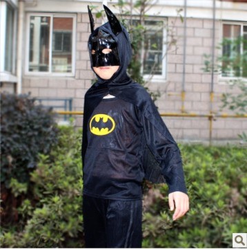 万圣节cosplay服装 儿童蝙蝠侠表演衣服 男童蝙蝠侠套装 电影人物