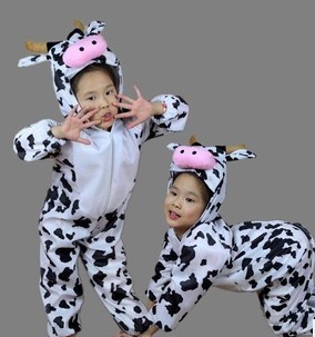 万圣节儿童表演奶牛服装幼动物衣儿化妆舞会cosplay演出造型服装