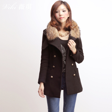 羊毛呢外套女装大码2015秋冬新款韩版修身中长款保暖呢子加厚大衣