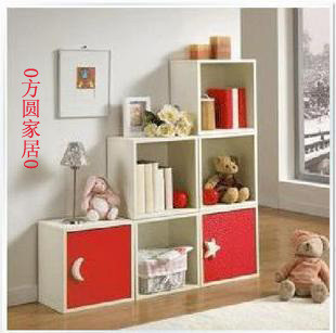 直销R韩式白色宜家实木儿童自由组合书柜书架
