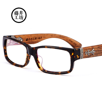 佐川藤井工坊木质眼镜框大框黑框复古眼镜 九十年代近视眼镜架潮