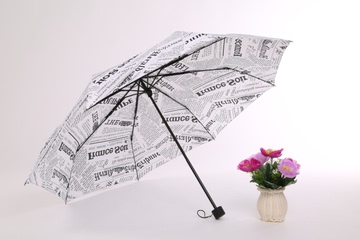 报纸伞遮阳伞创意时尚英伦风黑胶伞防紫外线折叠太阳伞晴雨伞包邮