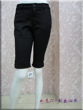 水淼秋冬季纯棉黑色5-6分靴裤打底裤1911，有弹力，码全