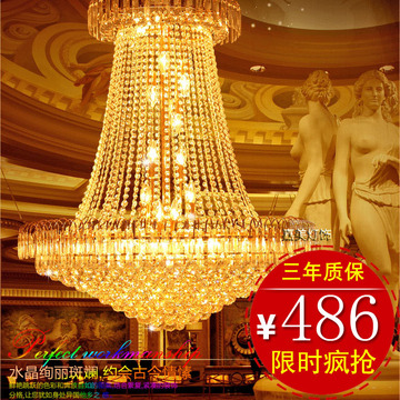 现代中式水晶灯客厅灯大堂吊灯时尚简约复式楼梯灯卧室餐厅灯灯具