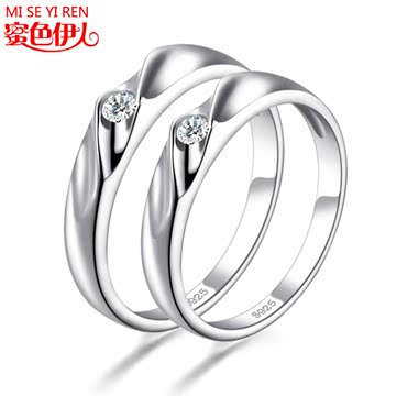 纯银戒指免运费 韩版男女个性情侣对戒子 925纯银男士指环戒指
