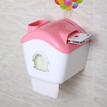 创意防水厕所卷纸纸巾架 卫生间厕纸盒 稳固坚实粘贴式浴室纸巾盒