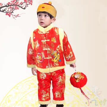 包邮男童刺绣唐装过年喜庆加厚保暖传统服儿童唐装民族风儿童礼服