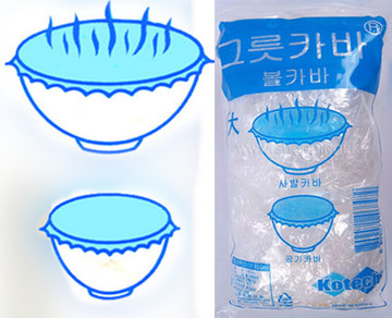 韩国正品保鲜碗罩 塑料薄餐具罩 保鲜膜盖 松紧带收口透明 大号