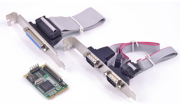 正品西霸SYBA台式电脑迷你MINI PCI-E转2串口+1并口卡MCS9901芯片