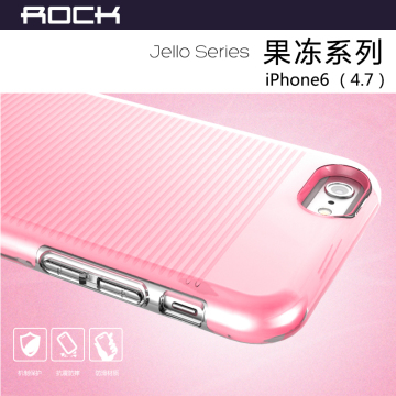 ROCK iPhone6手机壳4.7寸超薄苹果6保护套4.7可爱果冻保护壳粉色