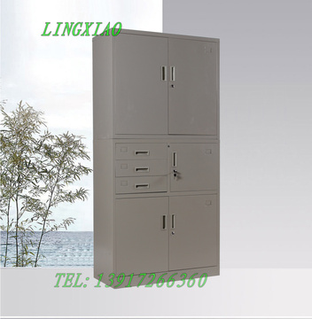 上海钢制文件柜/玻璃柜/铁皮柜/资料柜/档案柜/偏三斗上铁门柜。