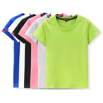 2015夏韩版新款女装大码纯棉宽松短袖t恤女士上衣纯色圆领打底衫