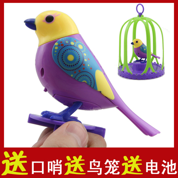 正品知音玩具智能小鸟会唱歌会叫的小鸟感应玩具送电池送鸟笼哨子