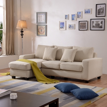 布艺沙发现代简约小户型转角客厅组合三人沙发可拆洗日式布艺沙发