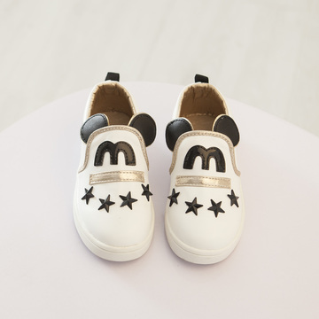 2015秋季新品儿童布鞋韩版女童卡通米奇皮鞋男童星星休闲皮鞋