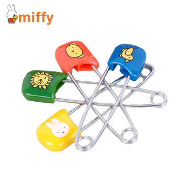 Miffy/米菲 安全别针 宝宝婴儿卡通别针 4色装 色彩认知动物辨识