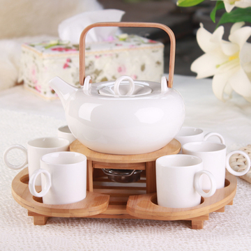 欧式纯白咖啡壶杯套装 红茶简约英式下午茶花茶具 创意陶瓷礼物