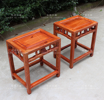 中式仿古实木方凳子 铜钱方凳明清古典家具换鞋凳榆木厂家直销