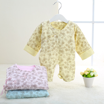 新生儿肚兜0-3个月纯棉和尚服婴儿半背衣秋冬季宝宝保暖护肚上衣