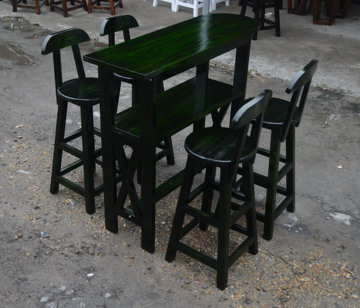 实木酒吧桌椅套件/酒吧凳/吧台椅/吧台凳/实木吧台桌