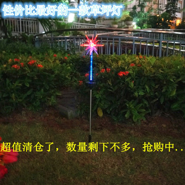 led太阳能草坪灯 7彩变色插地灯 不锈钢地插花园灯