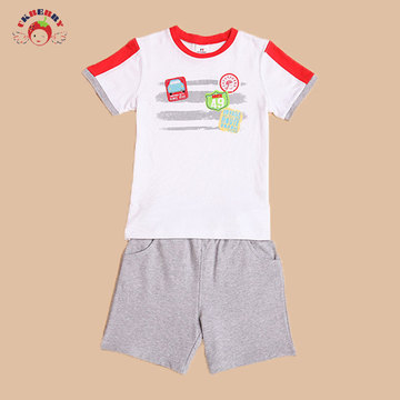 UKBERRY童装夏装男童纯棉两件套 小童宝宝卡通短袖套装2-3-4-5岁