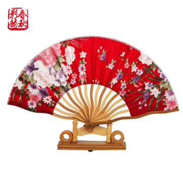 包邮精品日式夏季印花扇子丝绸龙骨女士折扇和风折叠新品促销女扇