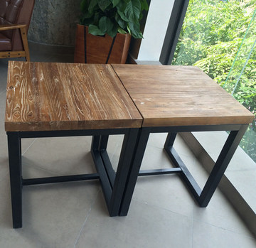 loftf复合榆木餐桌椅子美式创意现代简约餐桌椅快餐店咖啡厅桌椅