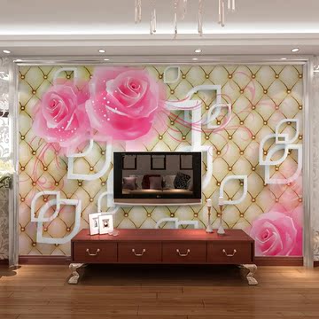 欧式3D立体大型壁画温馨卧室客厅电视背景墙壁纸无缝墙布壁画