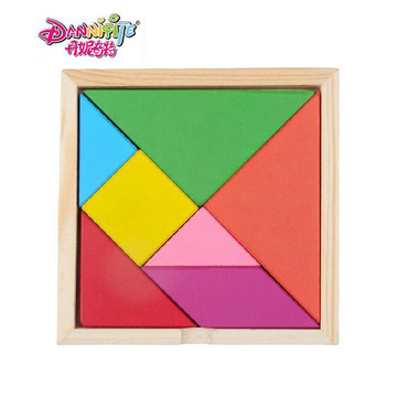 丹妮奇特七巧板儿童画板拼图 木质积木儿童早教益智玩具包邮