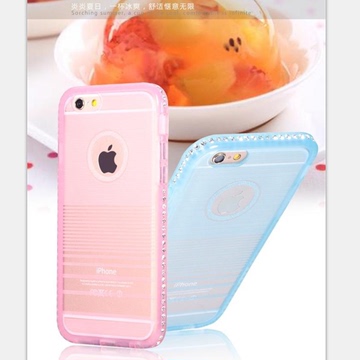 果冻奇兵iPhone5s手机壳5S粉嫩超薄保护套透明糖果色镶钻边框潮女