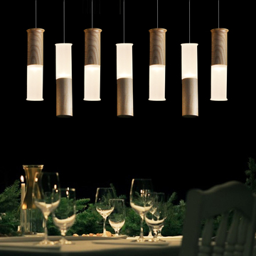 极有家 设计师艺术个性创意餐厅吊灯北欧宜家单头实木火柴棒吊灯