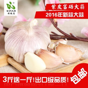 2016年金乡富硒紫皮大蒜 干大蒜 大蒜头 出口品质 3斤送一斤