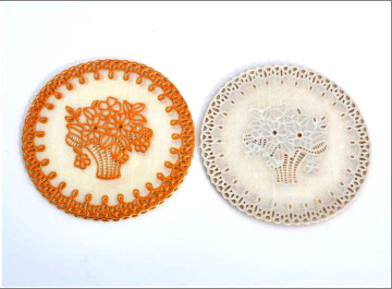 创意PVC茶杯垫 简约圆形硅胶 花样镂空隔热碗垫/防滑橡胶垫/餐垫