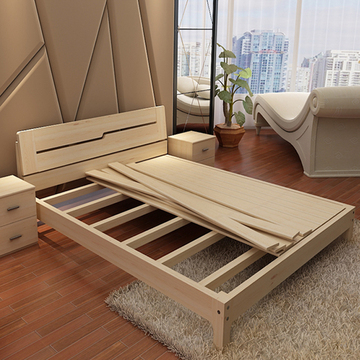 包邮实木双人床1.5 1.8米大床松木儿童床单人床1.2米简易木床