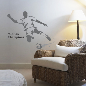墙贴男孩卧室男生宿舍房间体育运动类装饰品灌篮踢足球篮球赛贴画