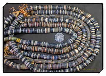 ch jewelry-非洲加纳的类似缠丝的粉末珠大颗粒串-国外收藏珠批发