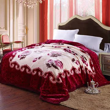 正品拉舍尔绒毯九斤单双人双层毛毯冬季盖毯加厚毯子特价包邮