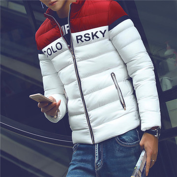 2015冬季新品韩版棉服加厚修身青年学生立领外套短款羽绒棉衣男装
