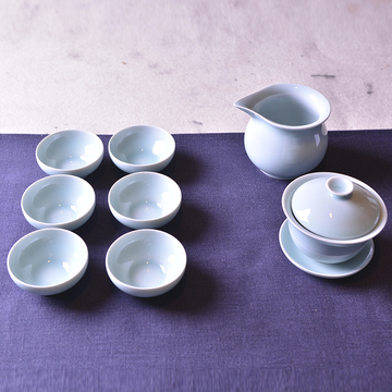 双11哥弟古窑龙泉青瓷 整套功夫茶具 马蹄杯茶杯茶壶茶道套餐