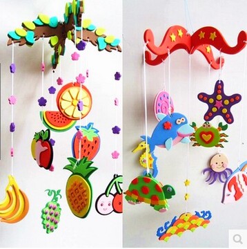幼儿园室内装饰儿童手工制作材料包EVA水果海洋挂饰泡沫动物吊饰