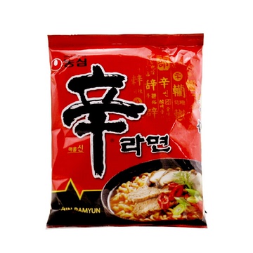 韩国泡面进口农心辛拉面袋装辛辣方便面速食牛肉拉面120g