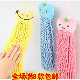 韩国创意雪尼尔擦手巾挂式可爱手巾时尚家居厨房浴室擦手布卡通型