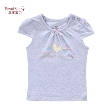皇家宝贝  童装女童t恤夏装 宝宝短袖T恤 女童短袖