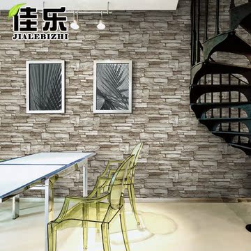 韩国3D立体现代简约影视墙文化砖纹墙纸 客厅电视背景墙壁纸纯纸